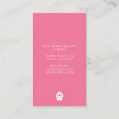 ピンク&ホワイトドッグシルエットモダンドッグトレーナー 名刺 (裏面)