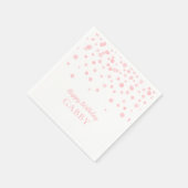 ピンク&ホワイトハッピーバースデーペットネーム紙ナプキン スタンダードカクテルナプキン (角)