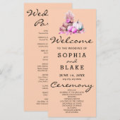 ピンク&ホワイトパンプキンス秋オレンジ結婚式 プログラム (正面/裏面)