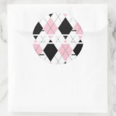 ピンク&ホワイトパーソナライズされたモノグラム封筒用シール ラウンドシール (バッグ)