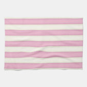 ピンク&ホワイトビクトリアンコテージストライプスタイル キッチンタオル (横)