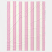 ピンク&ホワイトビクトリアンコテージストライプスタイル フリースブランケット (正面)