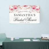 ピンク&ホワイトフローラエレガントブライダルシャワーバナー 横断幕 (トレードショー)