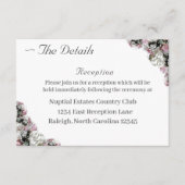 ピンク&ホワイトフローラカソリッ結婚クス エンクロージャーカード (正面)