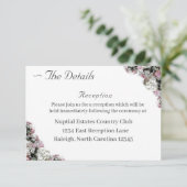 ピンク&ホワイトフローラカソリッ結婚クス エンクロージャーカード (スタンド正面)