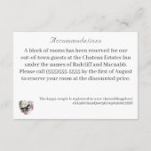 ピンク&ホワイトフローラカソリッ結婚クス エンクロージャーカード (裏面)