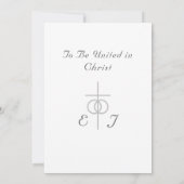 ピンク&ホワイトフローラカトリック結婚式招待状 招待状 (裏面)