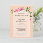ピンク&ホワイトフローラブライダルシャワー – ピンク2C 招待状 (スタンド正面)