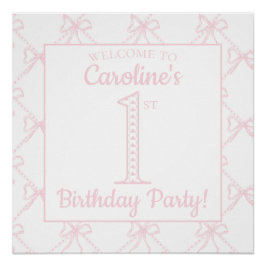 ピンク&ホワイトボウグランミレアル誕生日 ポスター