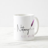 ピンク&ホワイトミニマモダンリストのシンプル公証人 コーヒーマグカップ (正面右)