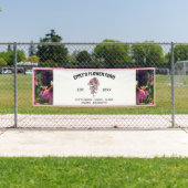 ピンク&ホワイトモダンフォトフラワーファーム 横断幕 (インサイチュ)