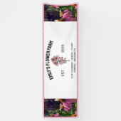 ピンク&ホワイトモダンフォトフラワーファーム 横断幕 (縦)
