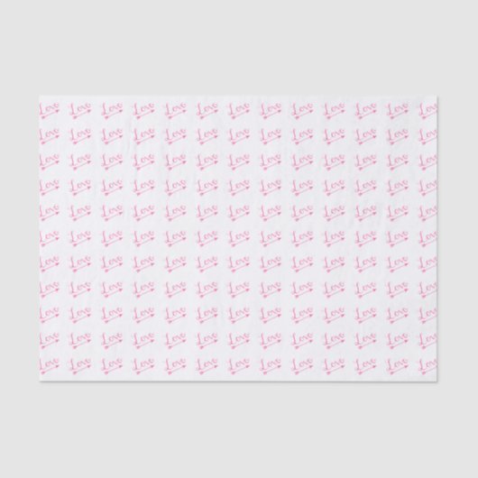 ピンク&ホワイトラブアローバレンタインデー 薄葉紙 (正面)