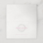 ピンク&ホワイトレース裁縫結婚ボタンの座席表 プレイスカード (外部開封)