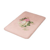 ピンク&ホワイトローズフローラブーケ バスマット (アングル)