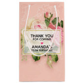 ピンク&ホワイトローズブーケありがとう スモールペーパーバッグ (裏面)