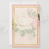 ピンク&ホワイトローズブーケ文房具 便箋 (正面)