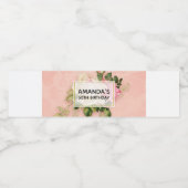 ピンク&ホワイトローズブーケ誕生日 ペットボトルラベル (シングルラベル)