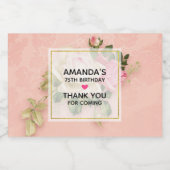 ピンク&ホワイトローズブーケ スパークリングワインラベル (シングルラベル)