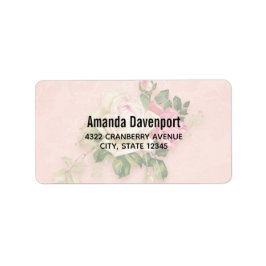 ピンク&ホワイトローズブーケ ラベル