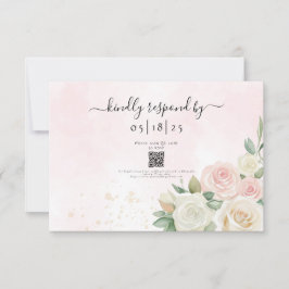 ピンク&ホワイトローズ開花 出欠カード