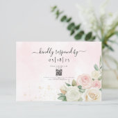 ピンク&ホワイトローズ開花 出欠カード (スタンド正面)