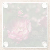 ピンク＆ホワイトローズ ガラスコースター (裏面)