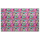 ピンク&ホワイトローズ&牡丹の花 ファブリック (ヤード)