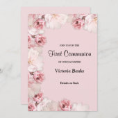 ピンク/ホワイトローゼファースト招待状 招待状 (正面/裏面)