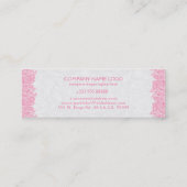 ピンク&ホワイトヴィンテージペイズリーレースウェディングプランナー スキニー名刺 (裏面)