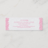 ピンク&ホワイトヴィンテージペイズリーレースウェディングプランナー スキニー名刺 (裏面)