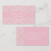 ピンク&ホワイトヴィンテージレース名刺 名刺 (正面/裏面)
