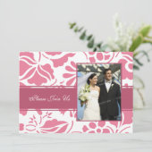 ピンク&ホワイト写真の誓いの結婚更新招待状 招待状 (スタンド正面)