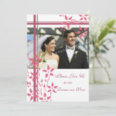 ピンク&ホワイト写真の誓いの結婚更新招待状 招待状 (スタンド正面)