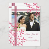 ピンク&ホワイト写真の誓いの結婚更新招待状 招待状 (正面/裏面)