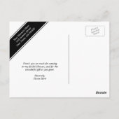 ピンク&ホワイト水玉模様ありがとうポストカード ポストカード (裏面)