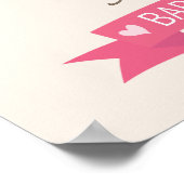 ピンク&ホワイト水玉模様フクロウベビーシャワー ポスター (角)