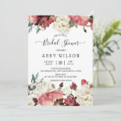 ピンク&ホワイト牡丹春フローラブライダルシャワー 招待状 (スタンド正面)