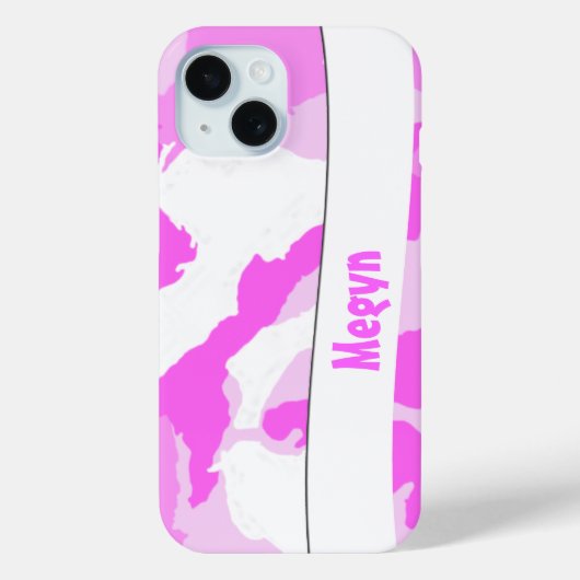 ピンク ホワイト ガーリーカモフラージュ パターン カスタム Case-Mate iPhoneケース (裏面)