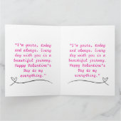 ピンク・ホワイト・グリーンのエレガントなバレンタインカード カード (内部)