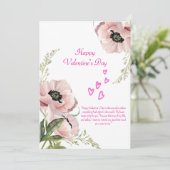 ピンク・ホワイト・グリーンのエレガントなバレンタインカード シーズンカード (スタンド正面)