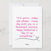 ピンク・ホワイト・グリーンのエレガントなバレンタインカード シーズンカード (裏面)