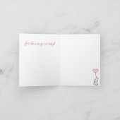 ピンク ホワイト グレー エレファント ベイビー シャワー サンクス サンキューカード (内部)