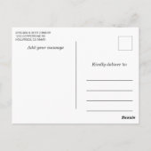 ピンク ホワイト グレー エレファント ベイビー シャワー サンクス ポストカード (裏面)