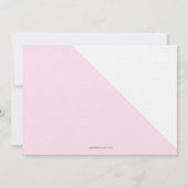 ピンク ホワイト ゴールド 洗礼 赤ちゃん女の子 フォト 招待状 (裏面)