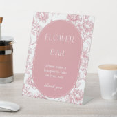 ピンク ホワイト シノワズリー フラワー バー テーブル サイン (インサイチュ)