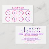 ピンク ホワイト ジュエリー ネオン おしゃれ ボディピアス ロイヤリティカード (正面/裏面)