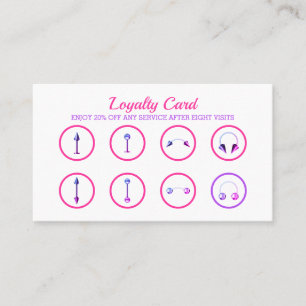 ピンク ホワイト ジュエリー ネオン おしゃれ ボディピアス ロイヤリティカード