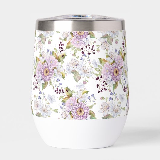 ピンク ホワイト パープル 水彩 ワイルドフラワー (正面)