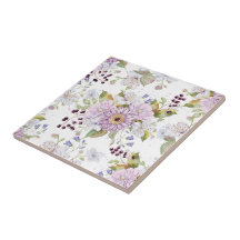 ピンク ホワイト パープル 水彩 ワイルドフラワー